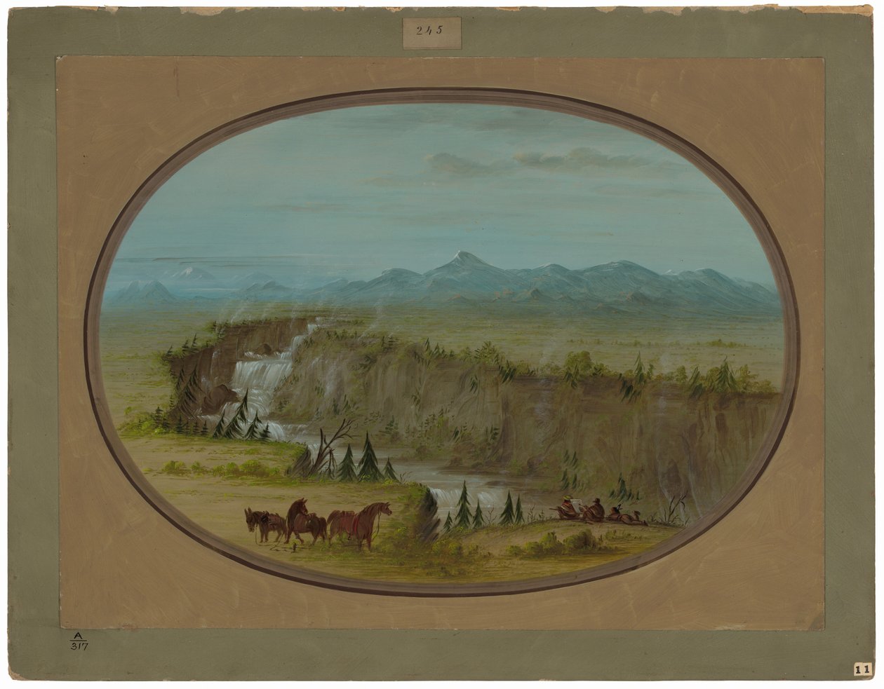 Watervallen van de Snake River door George Catlin