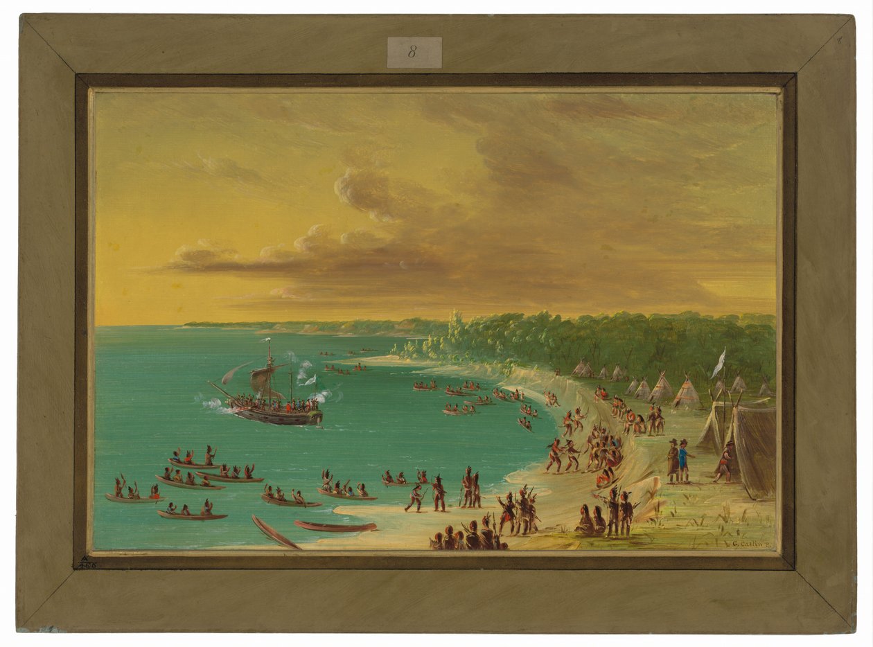 Eerste zeiltocht van de Griffin op Lake Erie. 7 augustus 1679 door George Catlin