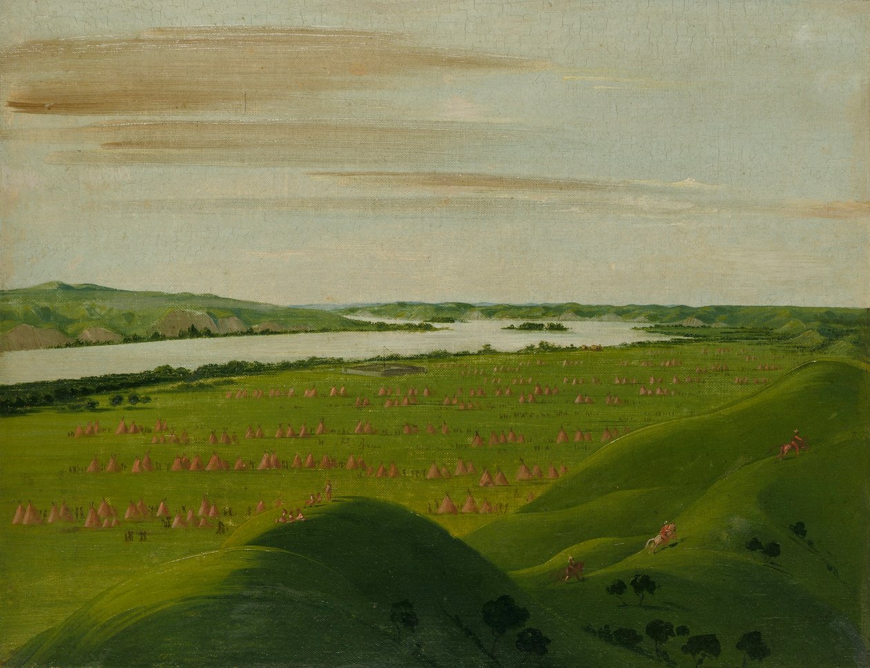 Fort Pierre, monding van de rivier de Teton, 1200 mijl boven Saint Louis door George Catlin