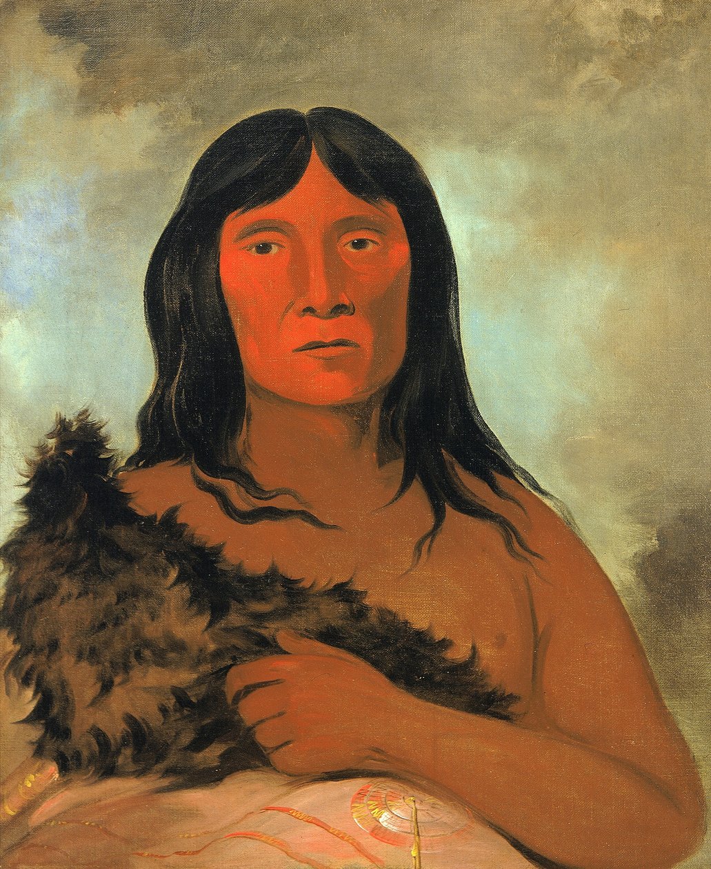 Kay-ée-qua-da-kúm-ee-gísh-kum, Hij die de grond beproeft met zijn voet door George Catlin