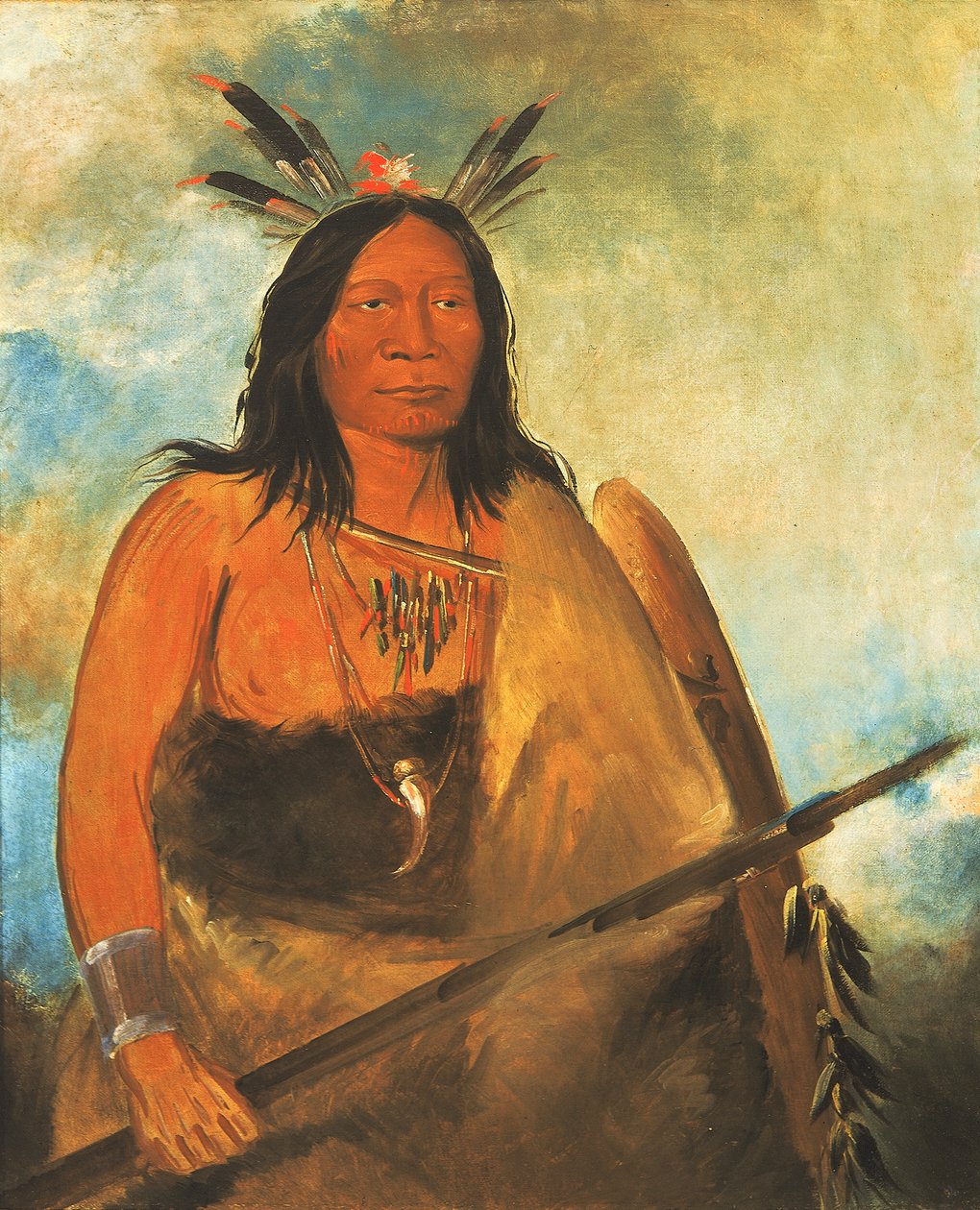 Kots-o-kó-ro-kó, Haar van de stierennek, een hoofdman door George Catlin