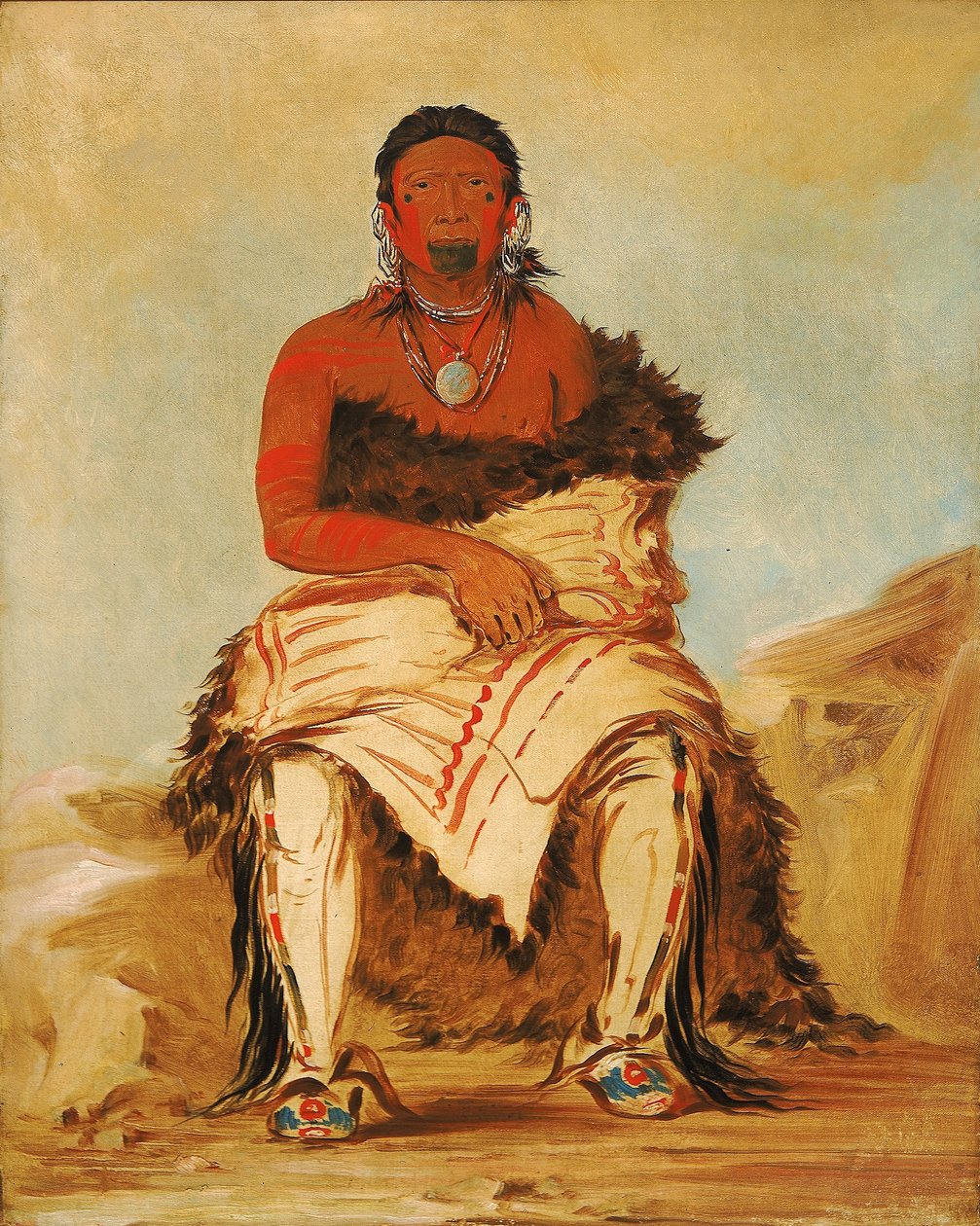 Lá-shah-le-stáw-hix, Man Chief, een Republikeinse Pawnee door George Catlin