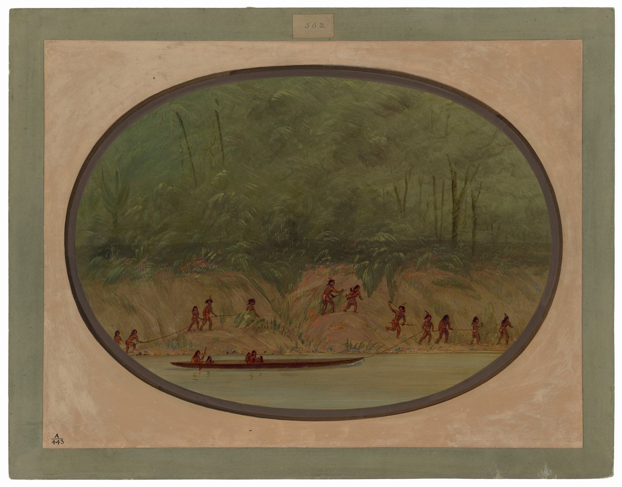 De Lengua-indianen trotseren de stroomversnellingen van de Rio Uruguay door George Catlin