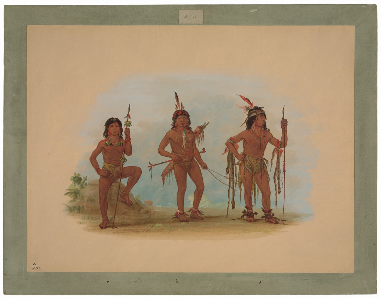 Lengua Medicijnman met Twee Krijgers door George Catlin