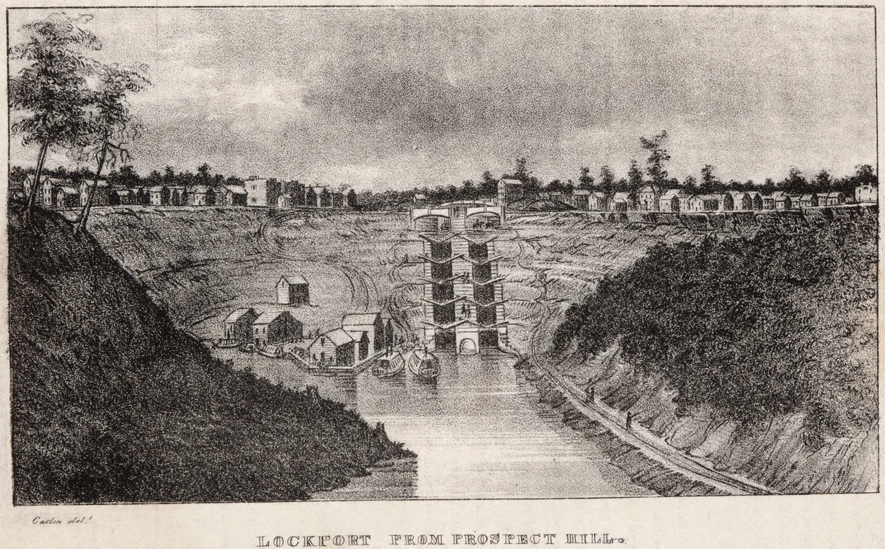 Lockport vanaf Prospect Hill door George Catlin