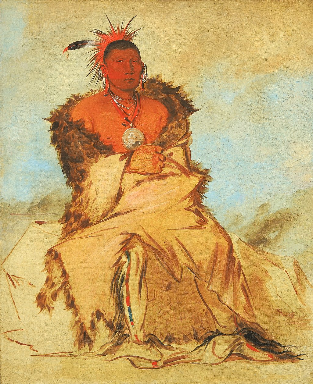 Loo-rá-wée-re-coo, Vogel die ten strijde trekt, een Tapage Pawnee door George Catlin