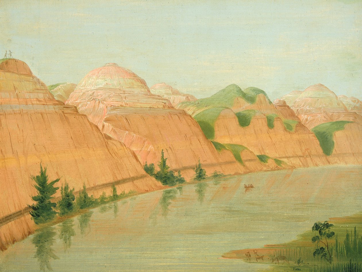 Prachtige Klei Kliffen, 1800 mijl boven St. Louis, 1832 door George Catlin