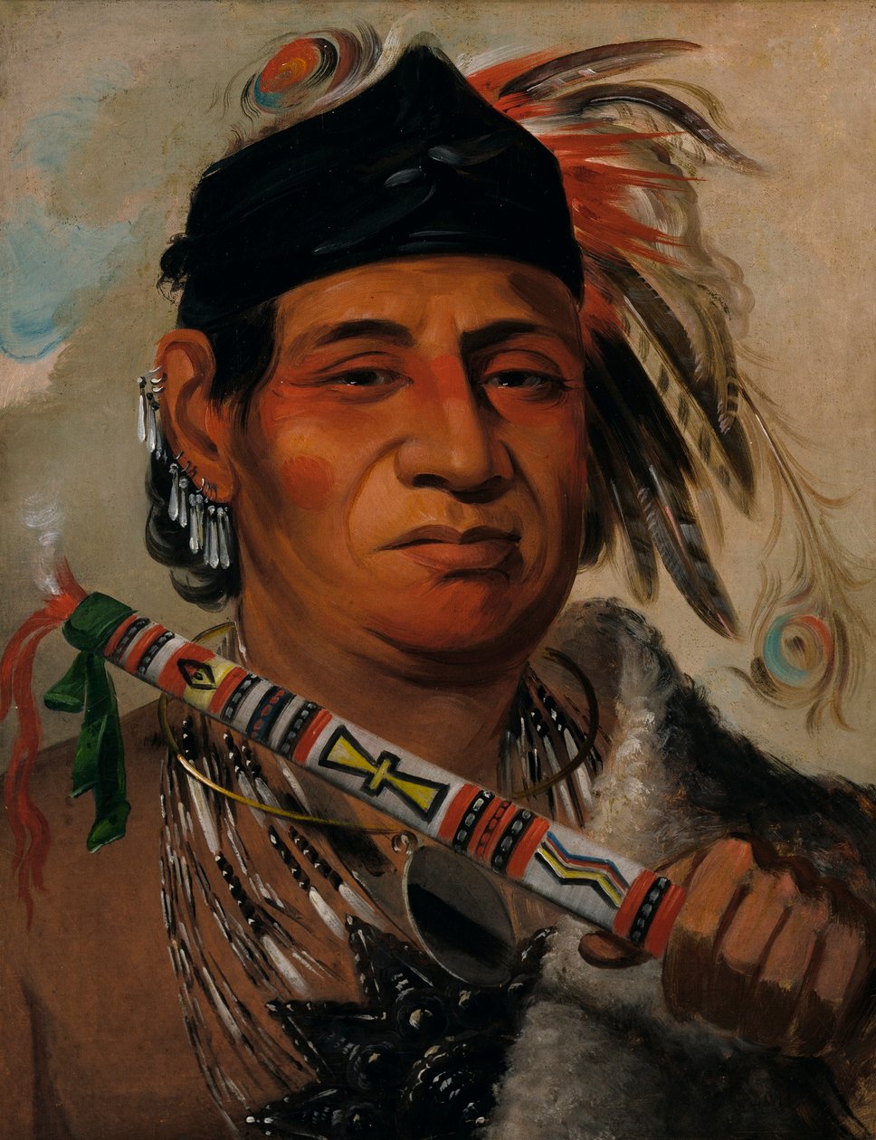 Mah-kée-mee-teuv, Grizzly Beer, Stamhoofd door George Catlin