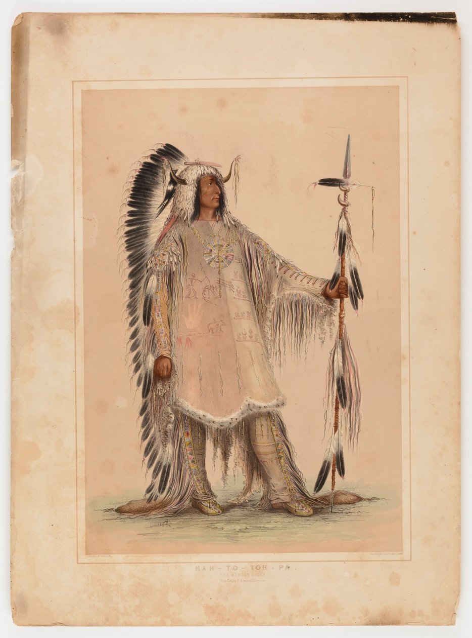 Mah-to-toh-pa, het Mandan opperhoofd door George Catlin