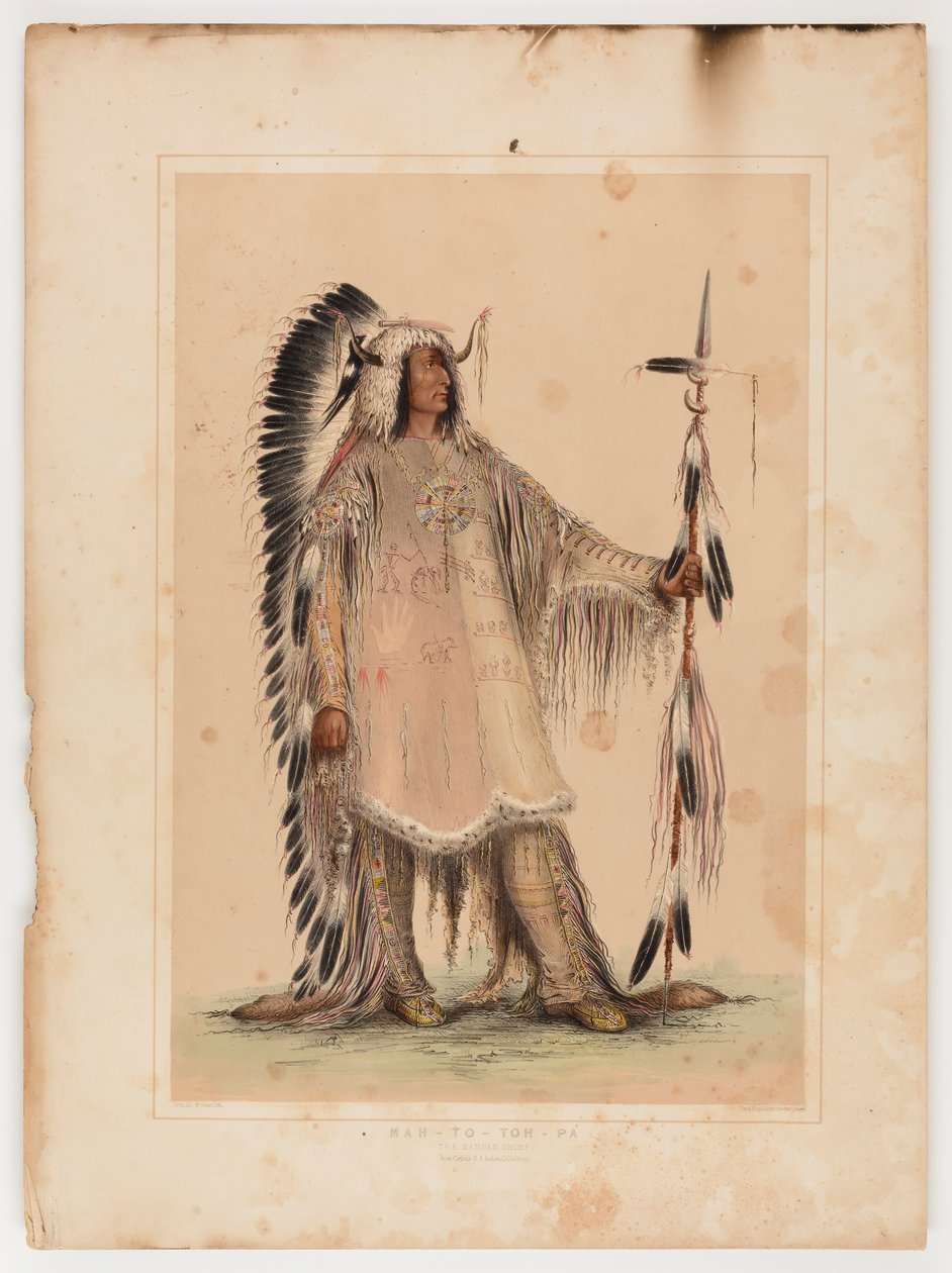 Mah-to-toh-pa, het opperhoofd van de Mandan door George Catlin