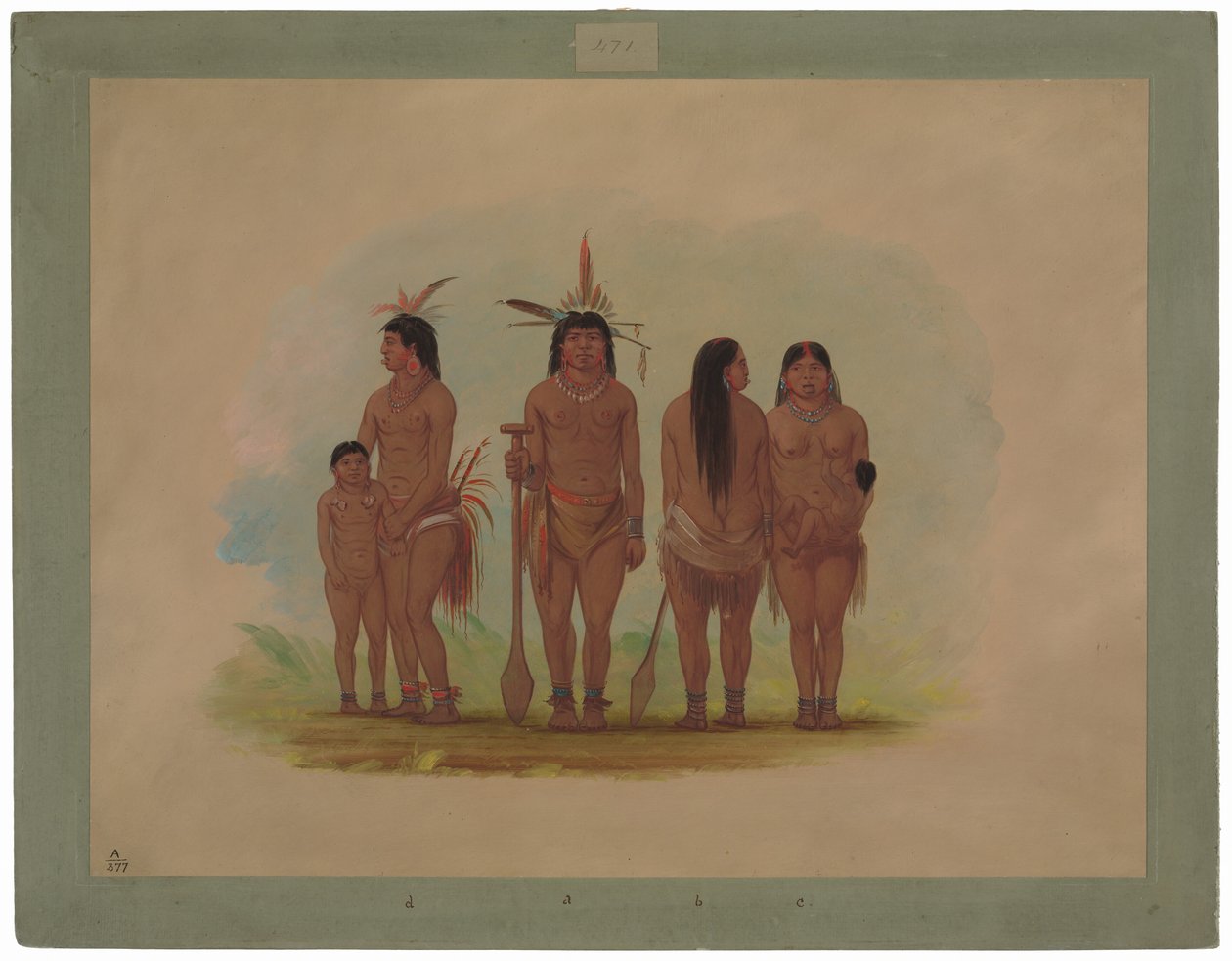 Leden van de Payaguas Stam door George Catlin