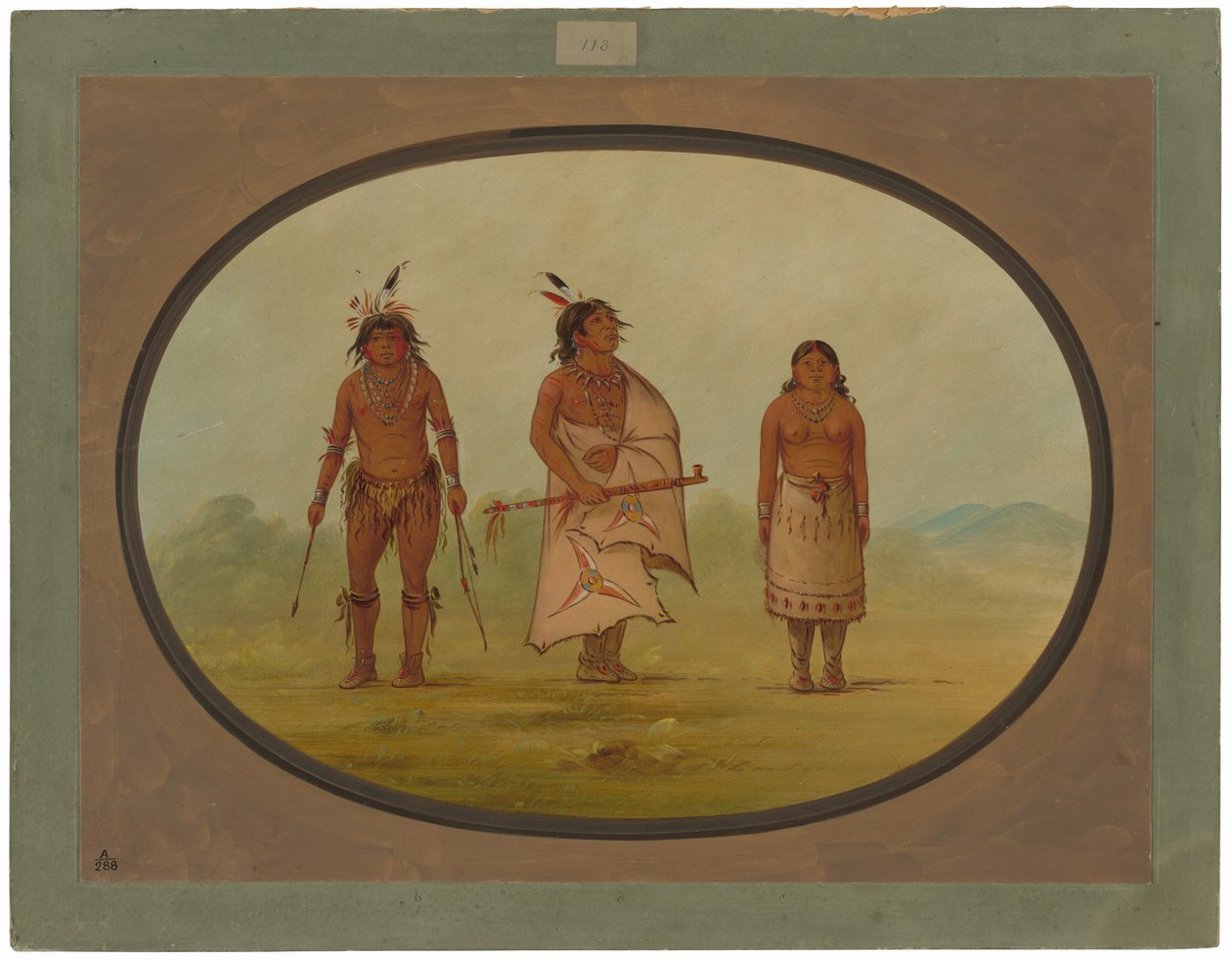 Mohave Hoofdman, een Krijger, en Zijn Vrouw door George Catlin