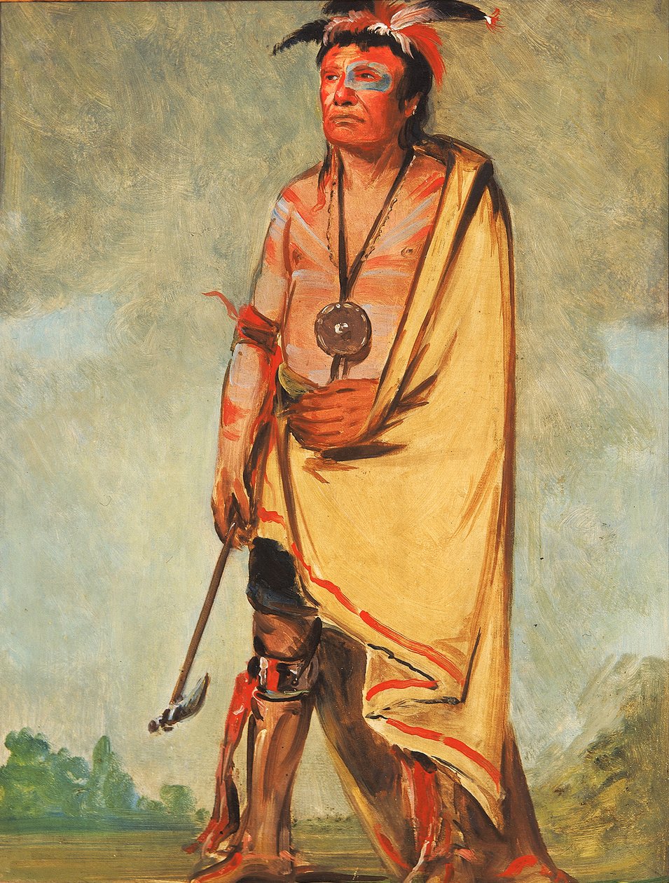 No-ak-chóo-she-kaw, Hij die de struiken breekt, 1828 door George Catlin