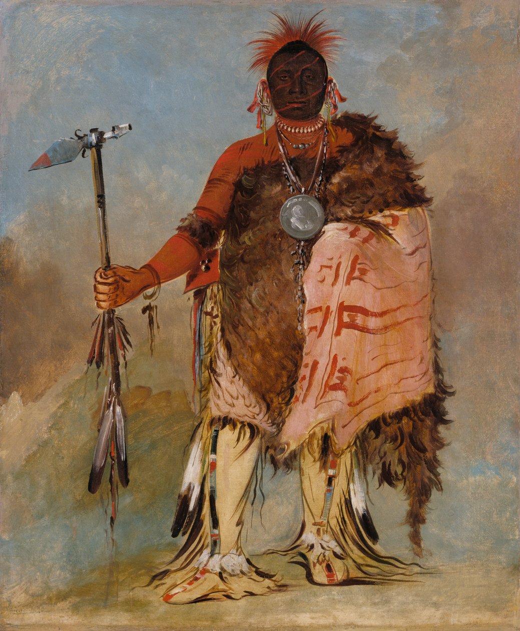 Om-pah-tón-ga, Grote Eland, een beroemde krijger, 1832 door George Catlin