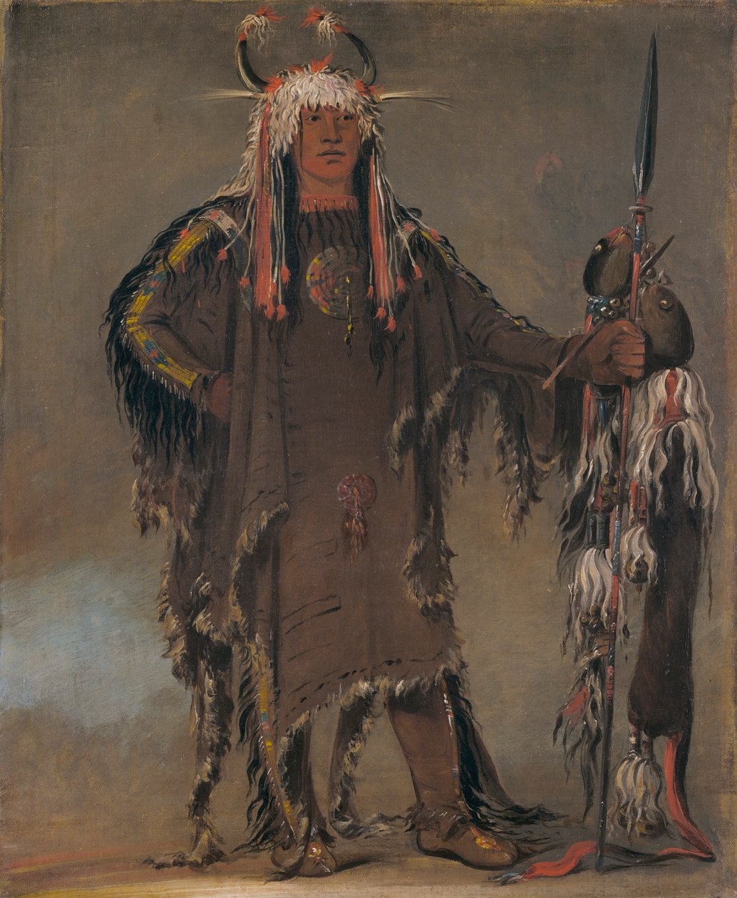 Peh-tó-pe-kiss, Adelaarsribben, een Pieganopperhoofd door George Catlin