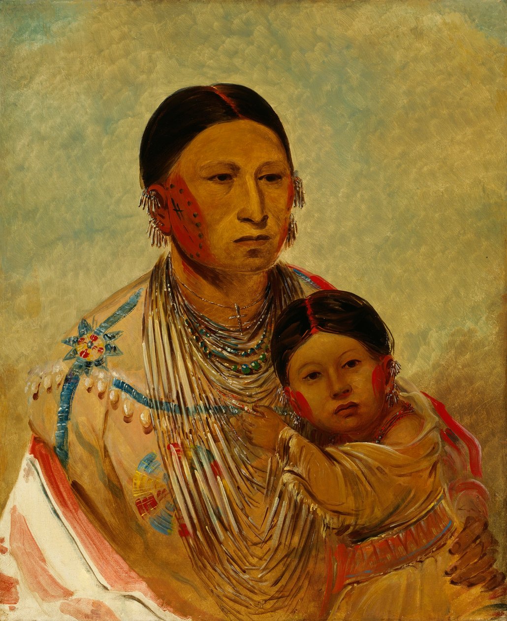 Ru-ton-ye-wee-ma, pronken duif, vrouw van witte wolk door George Catlin
