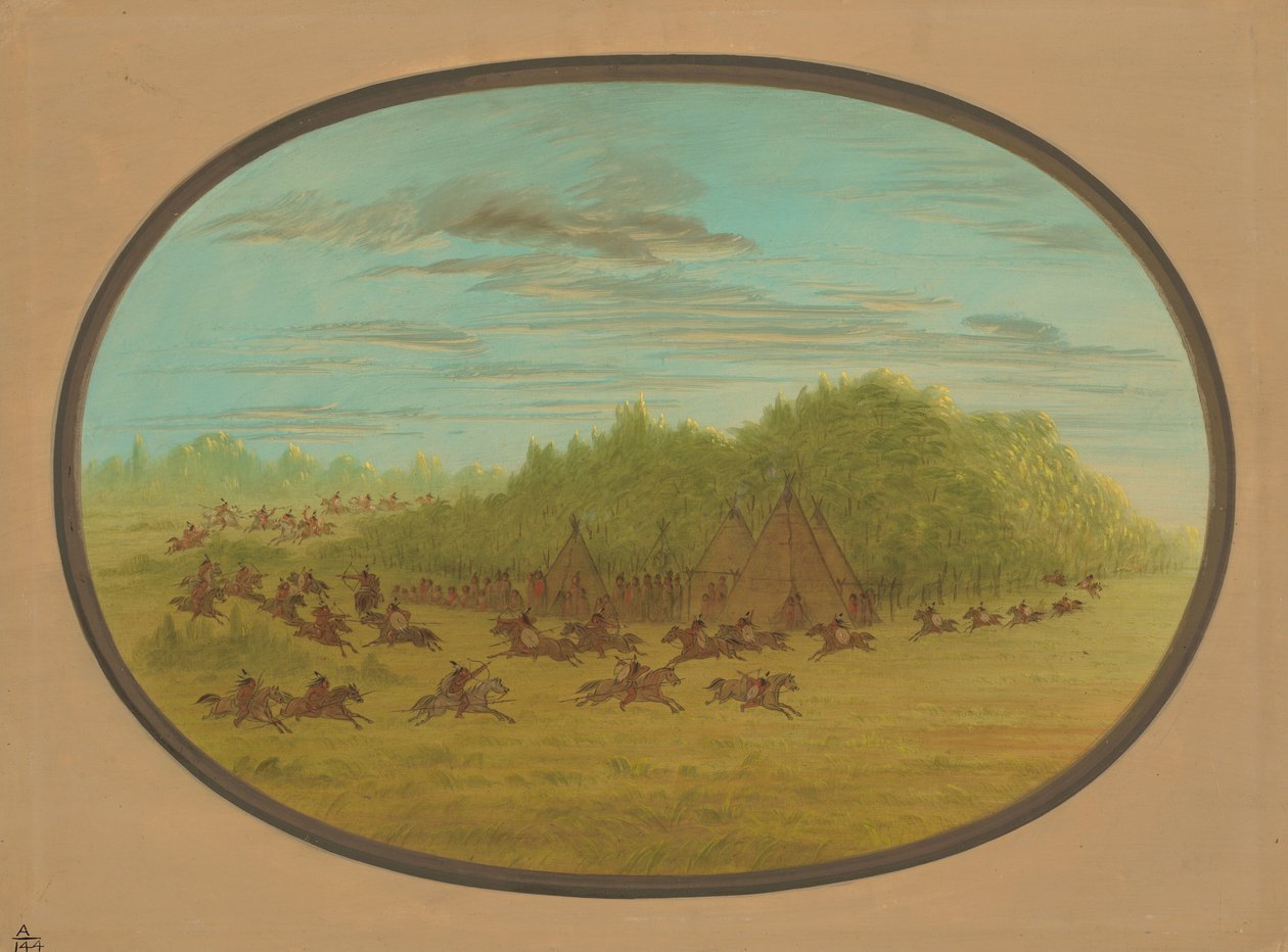 Schijngevecht van de Camanchees door George Catlin