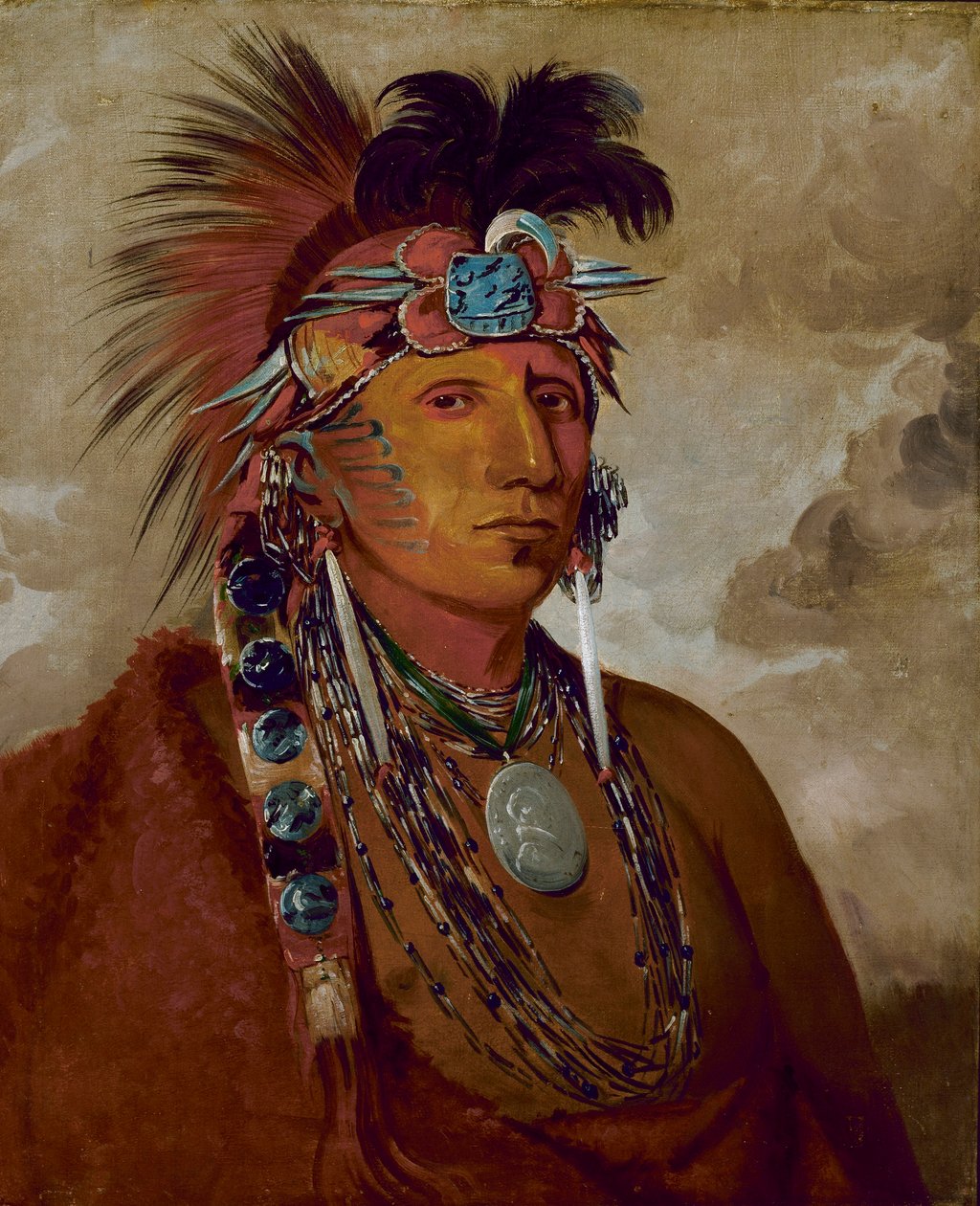Shó-me-kós-see, De wolf, een opperhoofd door George Catlin