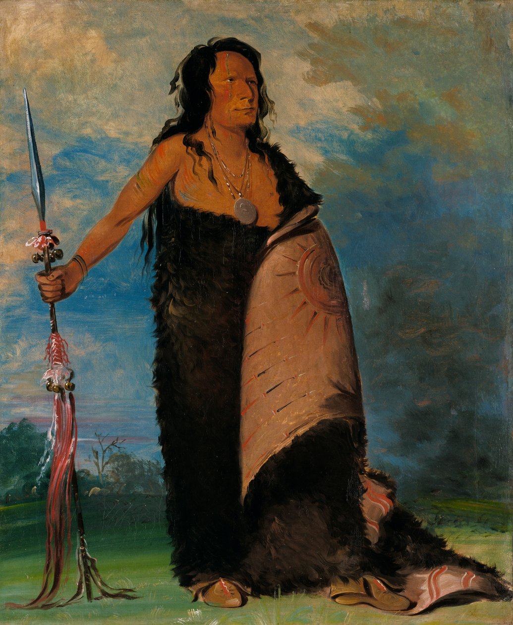 Shoo-de-gá-cha, De Rook, Stamhoofd, 1832 door George Catlin