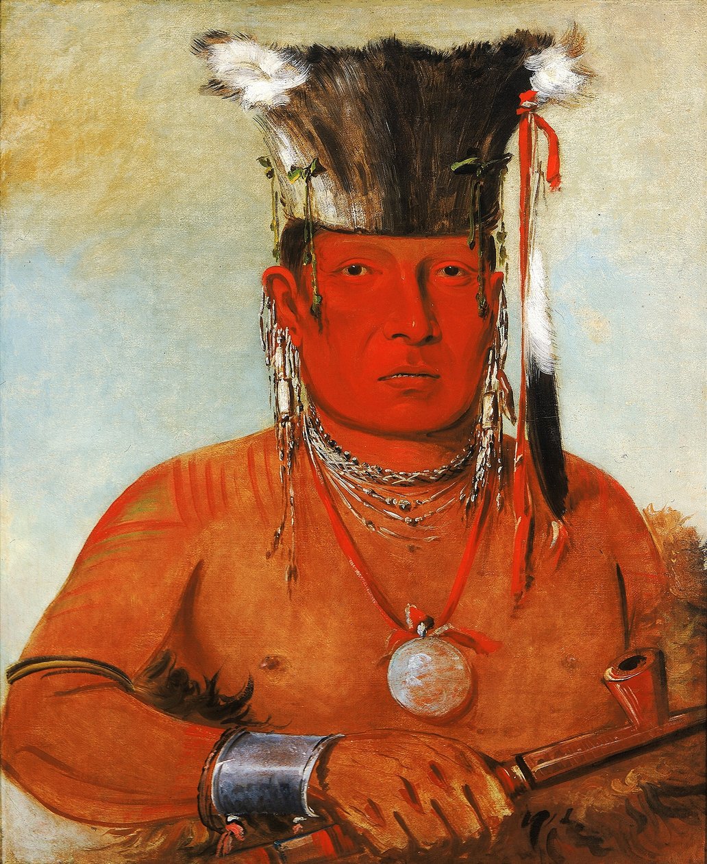 Sháw-da-mon-nee, Daar gaat hij, een dappere door George Catlin