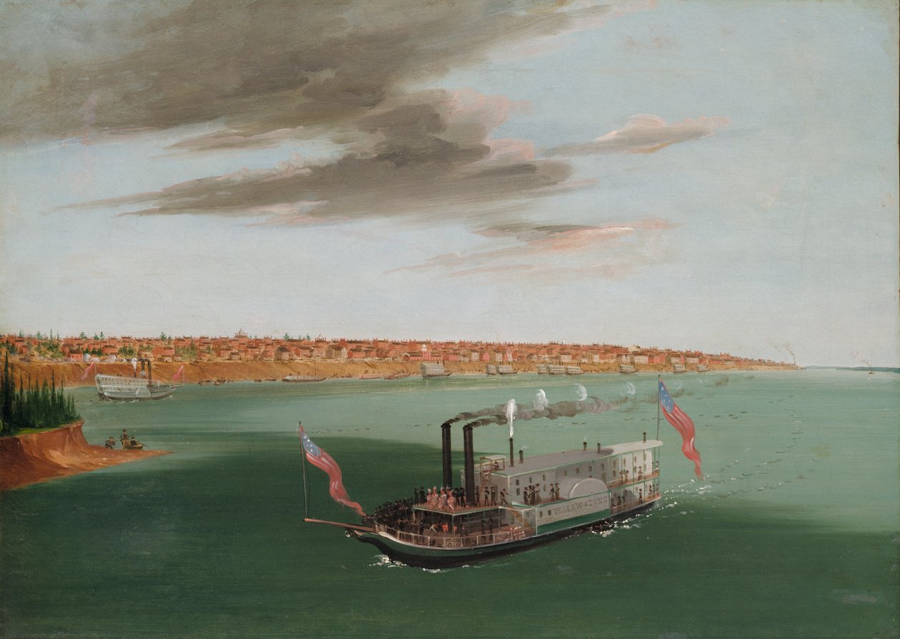 St. Louis vanaf de rivier beneden, 1832-1833 door George Catlin