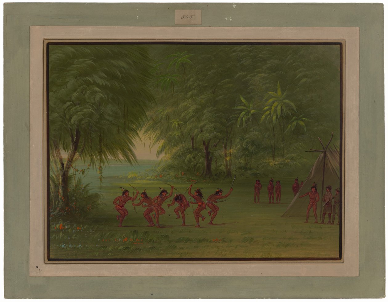 Tapuya-kampement door George Catlin