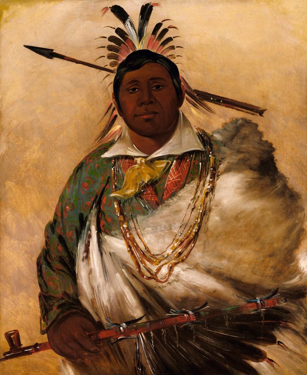Téh-ke-néh-kee, Black Coat, een opperhoofd door George Catlin