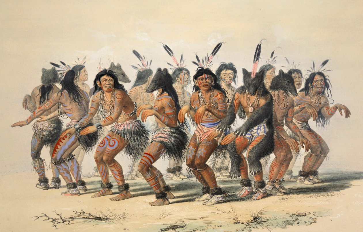De Beren Dans (detail) door George Catlin