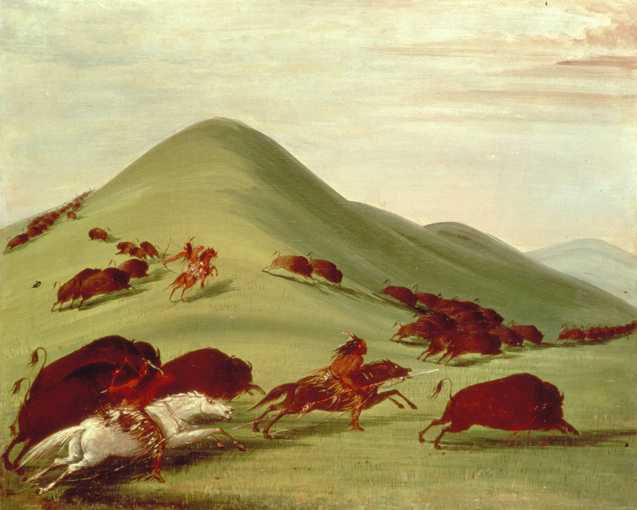 De buffeljacht door George Catlin
