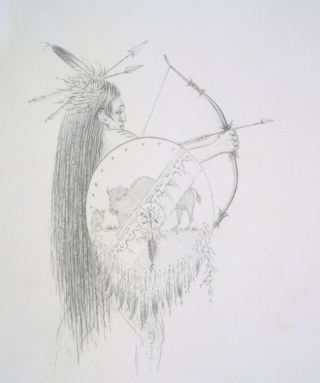 Un-ka-ka Ha-hon-she-kaw (De lange vingernagels) 1852 door George Catlin