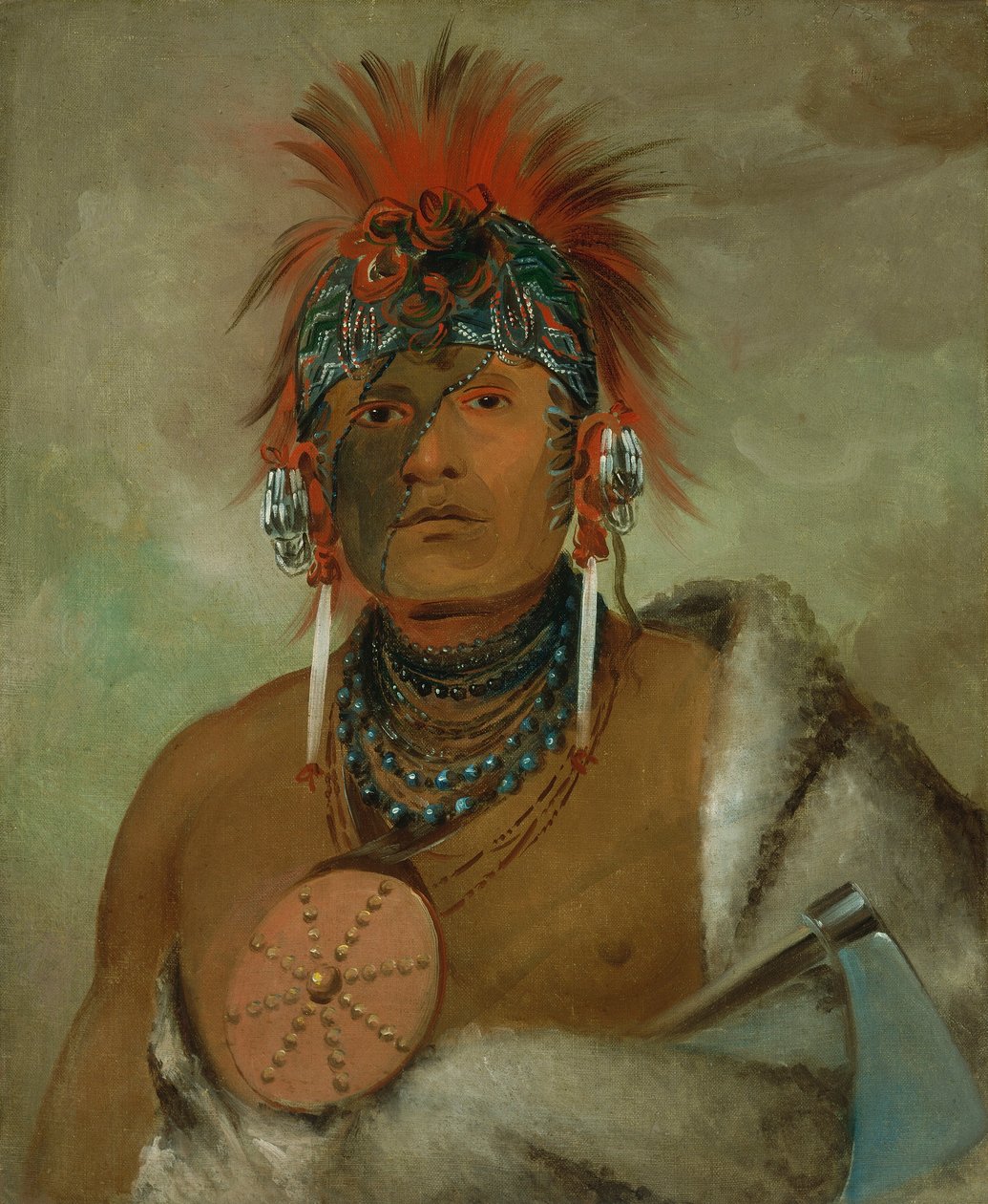 Wá-hón-ga-shee, geen dwaas, een grote fop door George Catlin