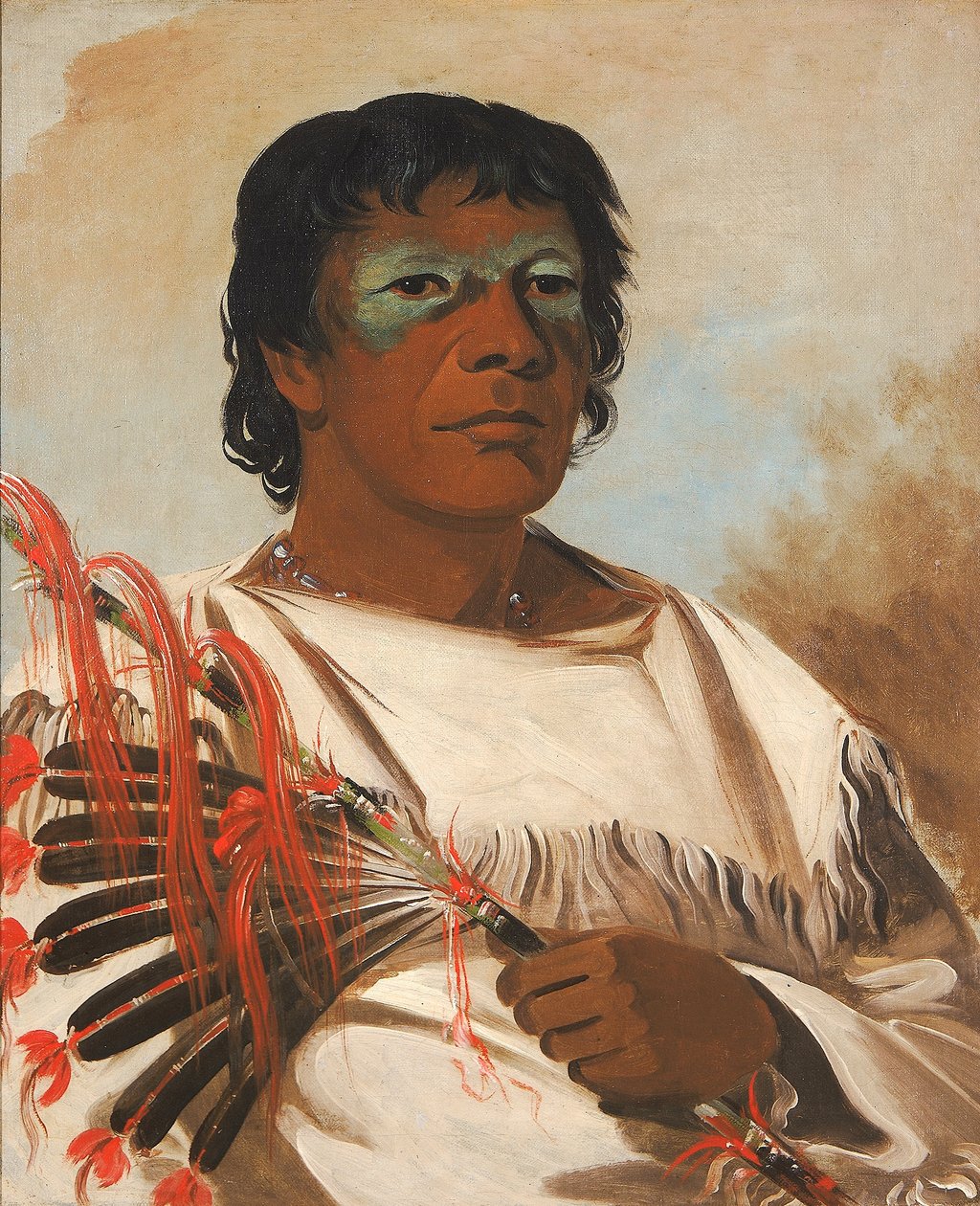Wah-pe-kée-suck, Witte Wolk (de Profeet genoemd), adviseur van Zwarte Havik door George Catlin