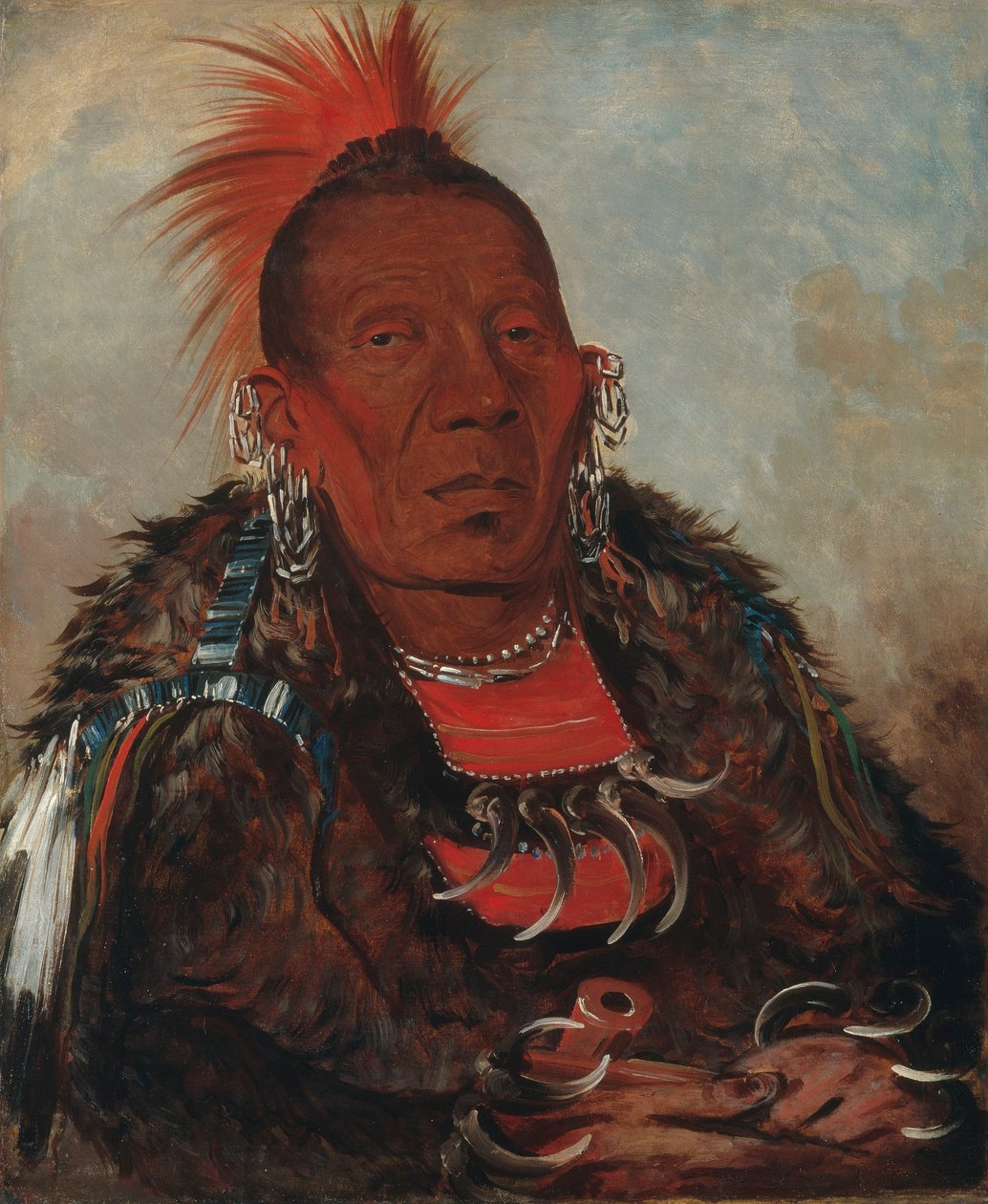 Wah-ro-née-sah, De Overlever, Stamhoofd door George Catlin