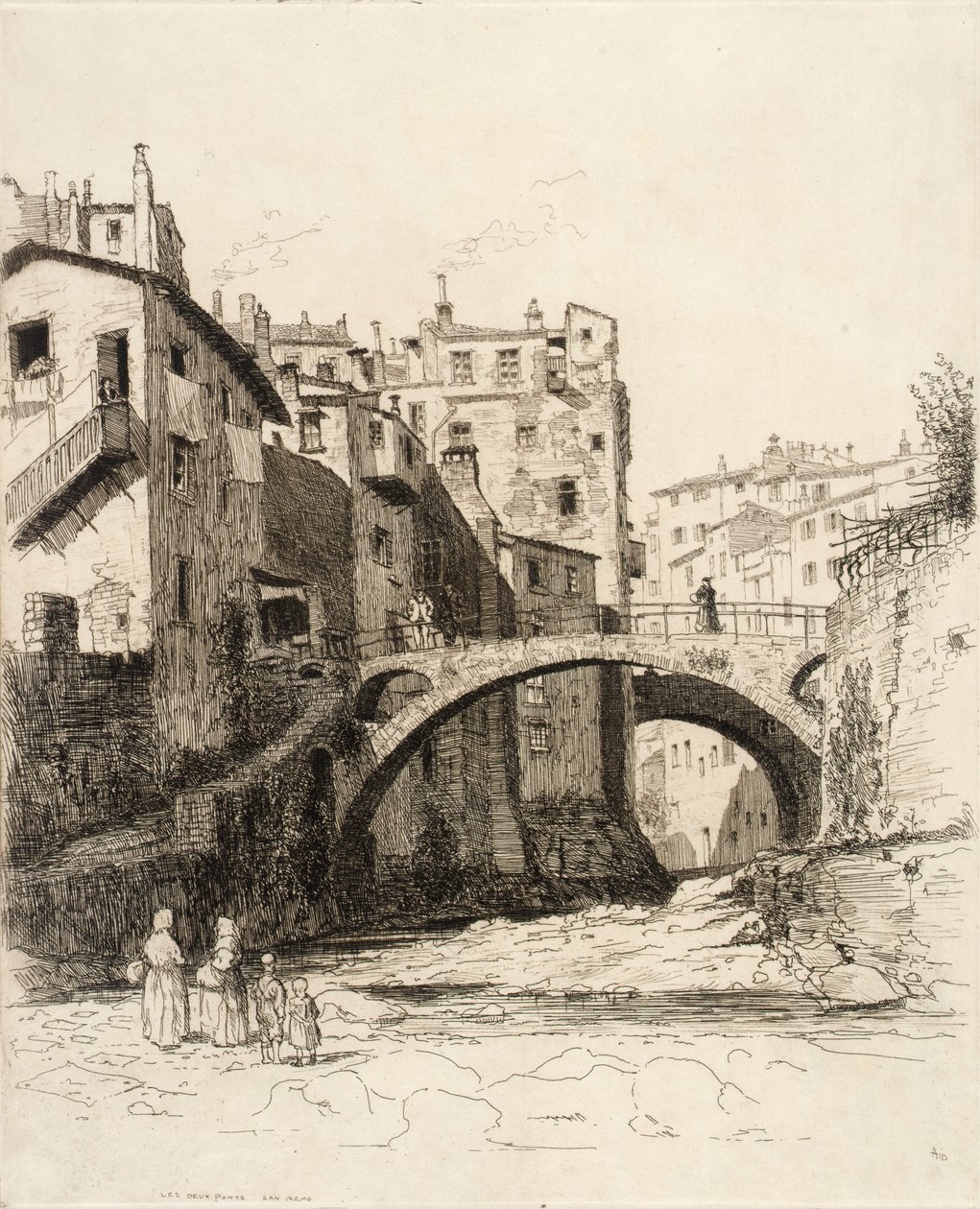 De twee bruggen, San Remo door George Charles Aid