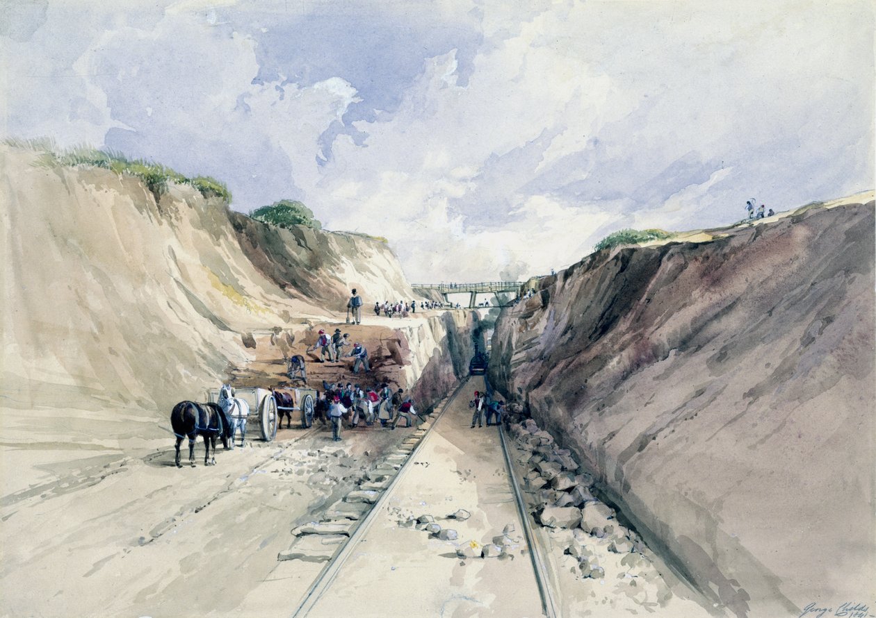 Graven van een snede op de Great Western Railway, 1841 door George Childs