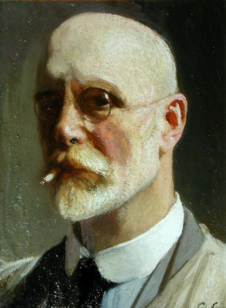 Zelfportret met Sigaret door George Clausen