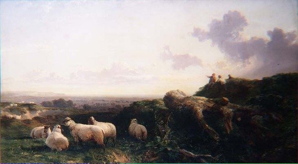 Avond op de South Downs door George Cole