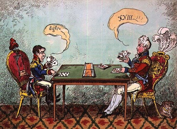 Een spelletje cribbage of Boney