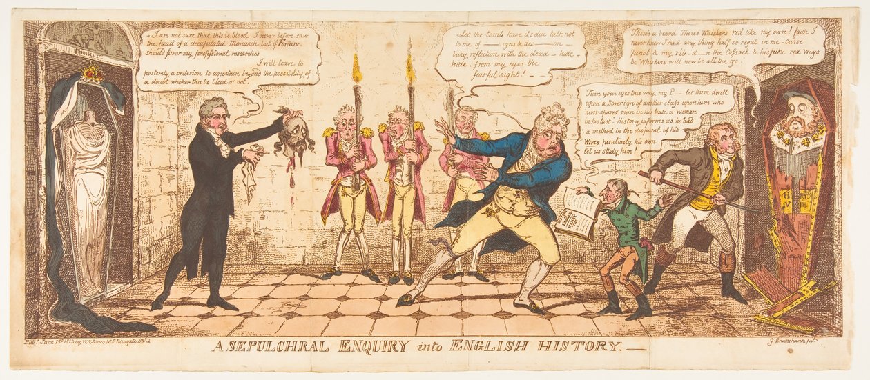 Een grafonderzoek naar de Engelse geschiedenis, 1 juni 1813 door George Cruikshank