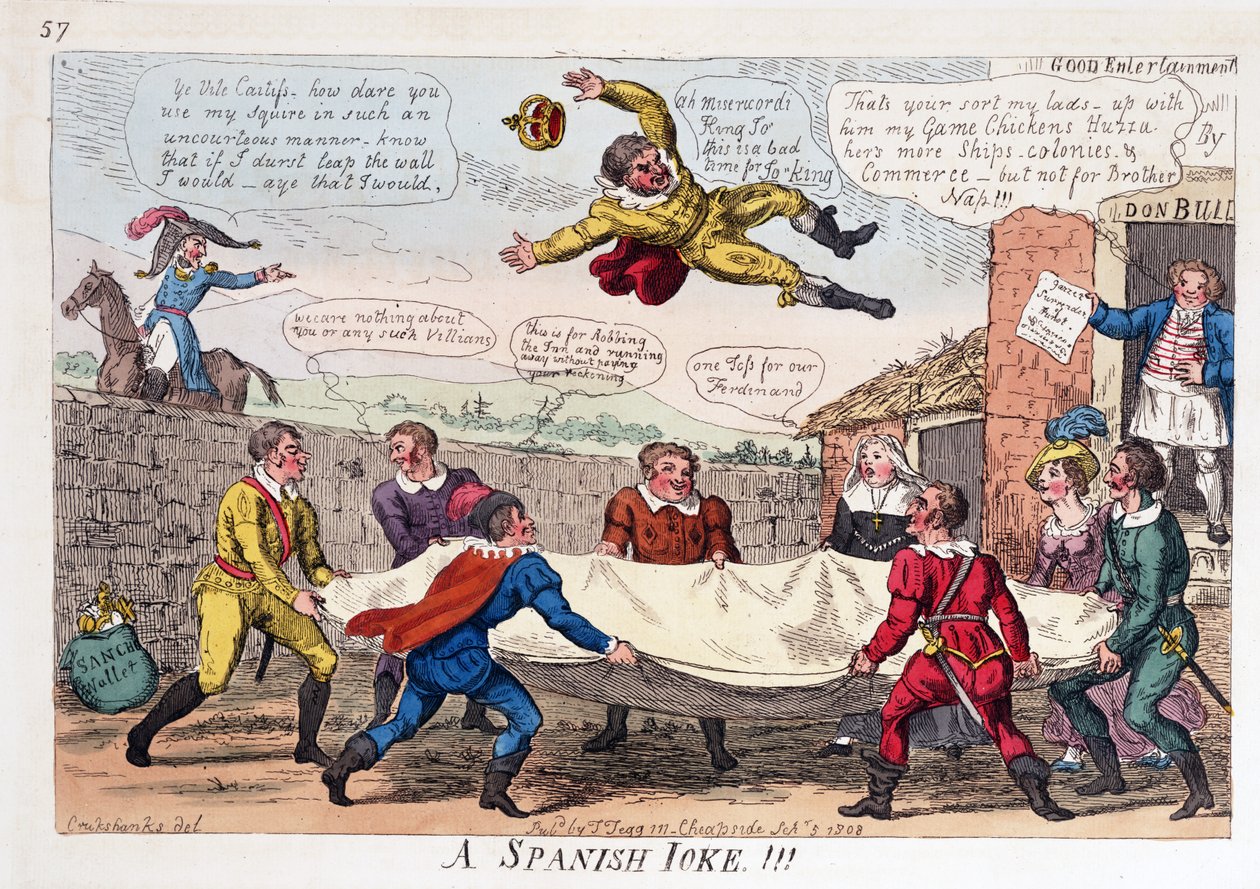 Een Spaanse grap, uitgegeven 1808 door George Cruikshank
