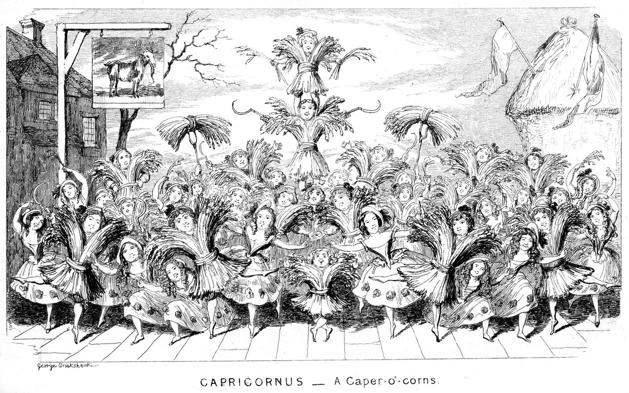 Capricornus - een Caper-o-corns, 19e eeuw door George Cruikshank