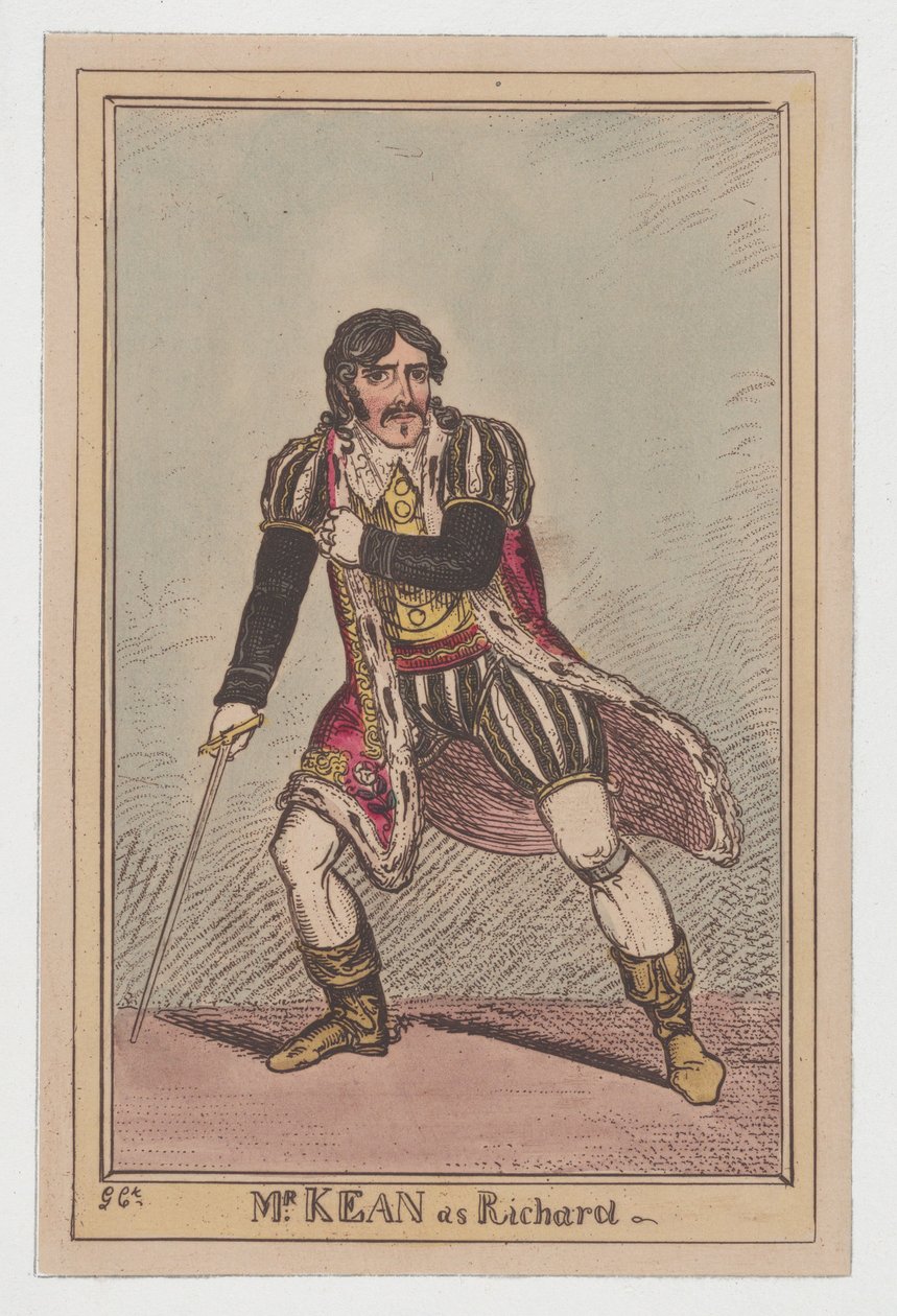 Edmund Kean als Richard III door George Cruikshank