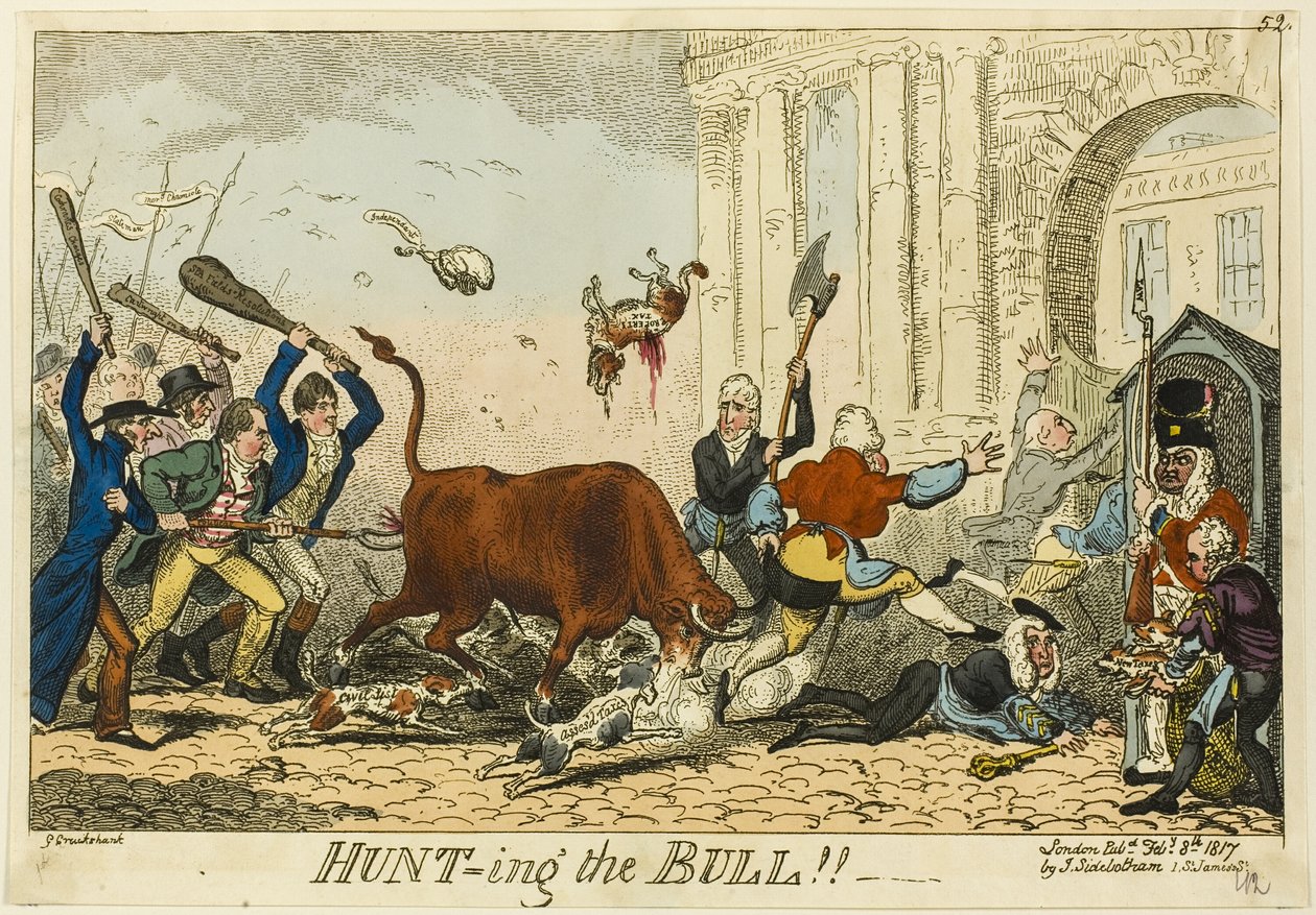 Op jacht naar de stier! door George Cruikshank