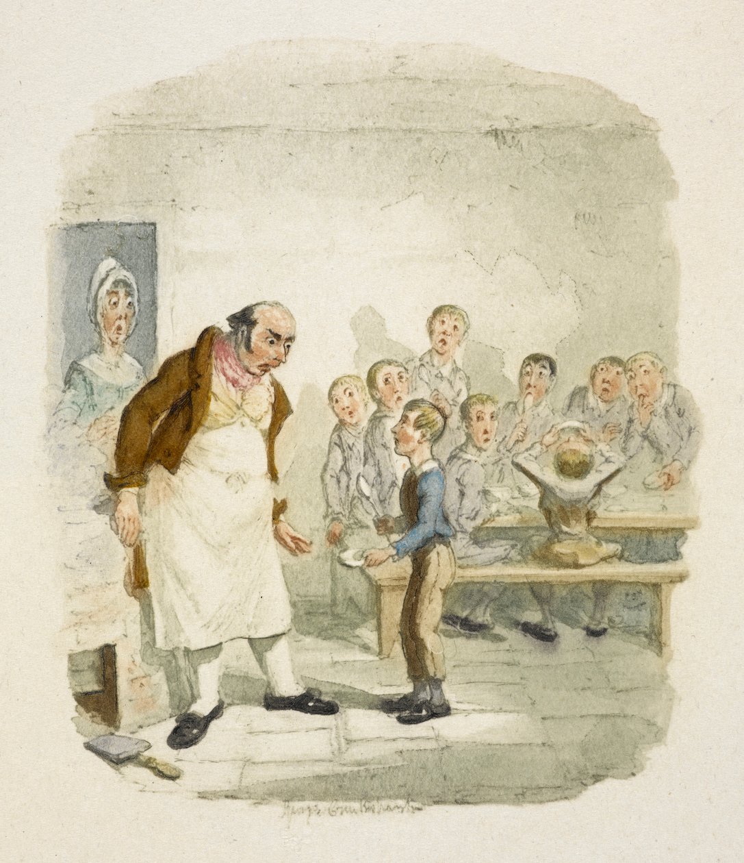 Illustratie voor "Oliver Twist" door George Cruikshank