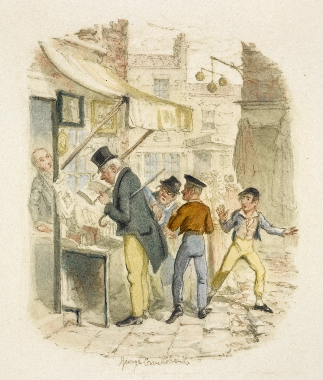 Illustratie voor "Oliver Twist" door George Cruikshank