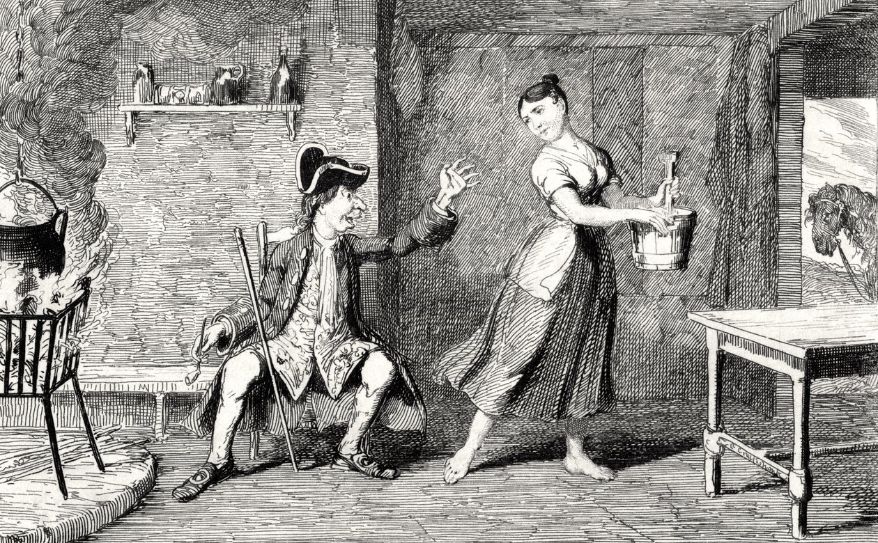 Jeannie Deans in het huis van haar vader, illustratie uit 
