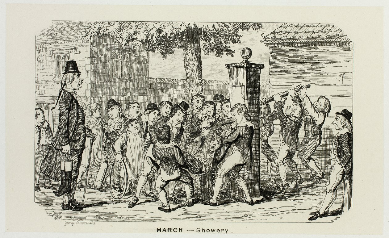 Maart - Showery van George Cruikshank