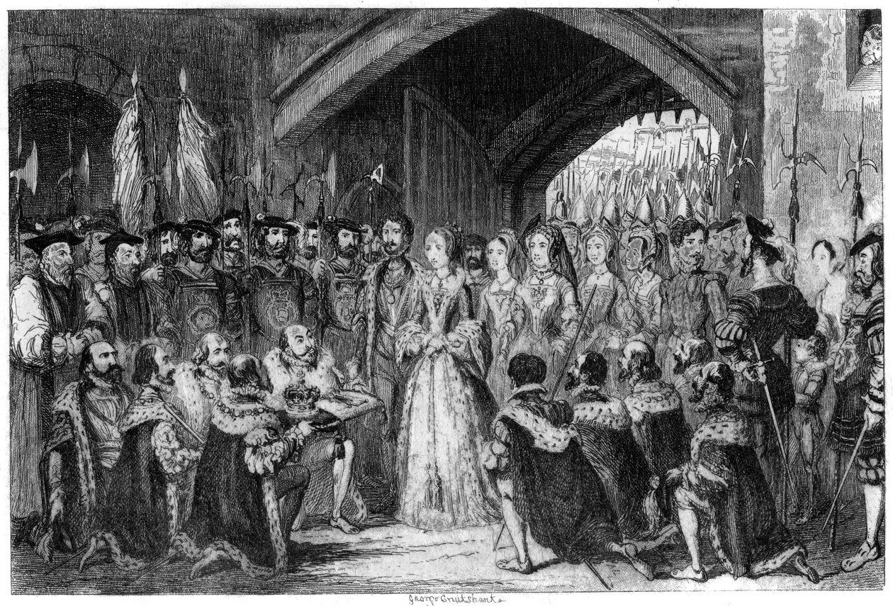 Ingang van Koningin Jane in de Toren, 1553 1840 door George Cruikshank