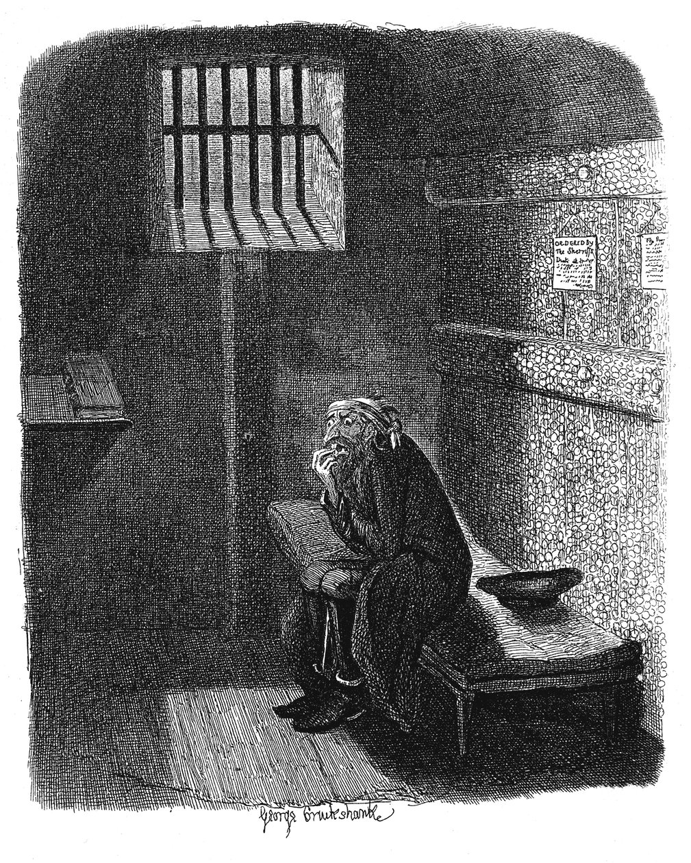 Scène uit Oliver Twist door Charles Dickens, 1837 door George Cruikshank