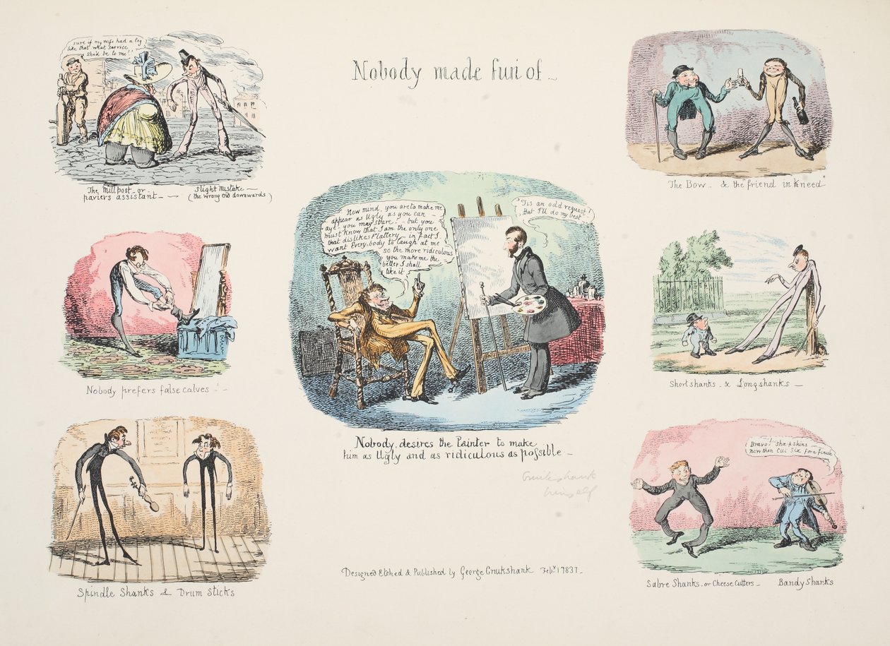 Scraps and Sketches; Niemand werd uitgelachen, gepubliceerd 1831 door George Cruikshank